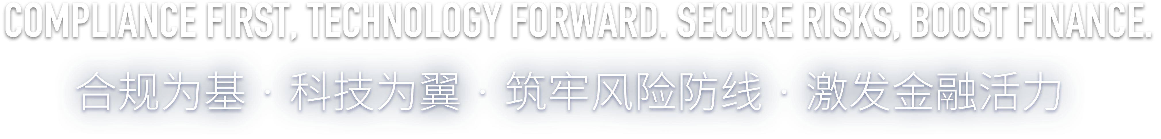 Compliance First, Technology Forward. 合规为基 · 科技为翼 · 筑牢风险防线 · 激发金融活力